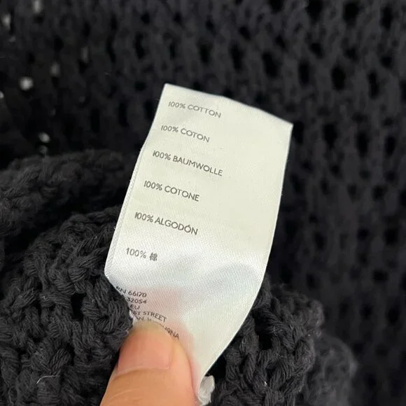 Free People Beach Dune Fauxchet Sweater Crochet Tank black M - Picture 7 of 7